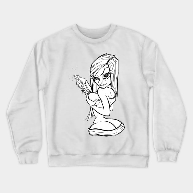 Graffiti babe Crewneck Sweatshirt by trainwreck911